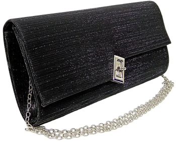 Geanta plic de seara pentru ocazii si petreceri negru sidef 26 x 12 cm Magrot 25002 