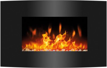 Semineu electric de perete - radiator + LED - curbat 