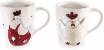 Set 4 cani ceramica multicolora Gaini 9x10.5 cm 400 ml 