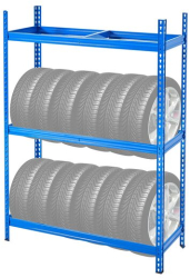 Suport de perete pentru 12 anvelope 1300 x 500 x 1790 mm max 150 kg 2 rafturi 