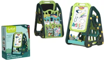 Tablita plastic pentru scris/desen cu suport carti baieti 39.5x43.5x72 cm 