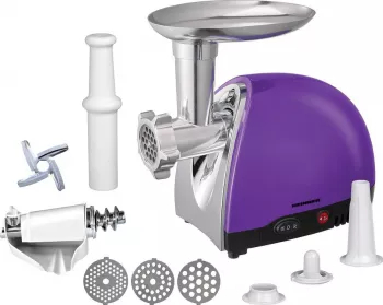 Masina de tocat Heinner MG1600TA-UV 1600W accesoriu rosii si carnati violet 
