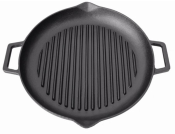 Placa gratar fonta rotunda cu manere si cioc 33.5x4.5 cm Perfect Home  