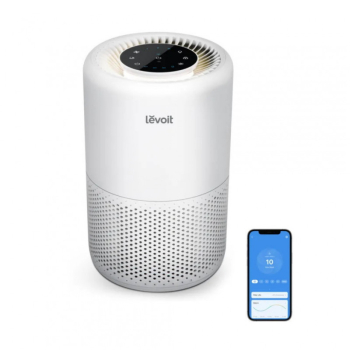 Purificator de aer Levoit Core 200S 35 m2 26W True HEPA H13 Elimina 99 97 din poluanti Comenzi vocale Timer 3 viteze Alb 