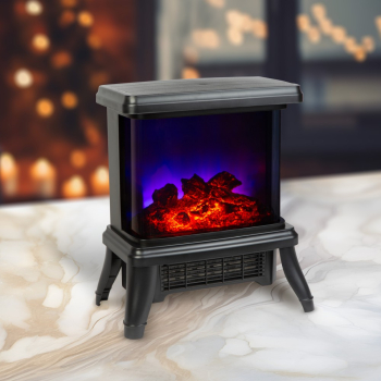 Semineu electric - 900/1800 W Bewello - incalzitor radiant + LED - 36 x 21 5 x 36 cm