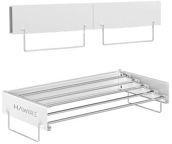 Uscator de rufe metalic glisant HAWIRE M-100 Montabil pe perete Retractabil 100X40cm Alb 