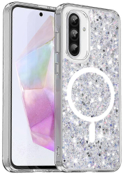 Husa pentru Samsung Galaxy A36 5G / A56 5G - Techsuit Sparkly Glitter MagSafe - White 