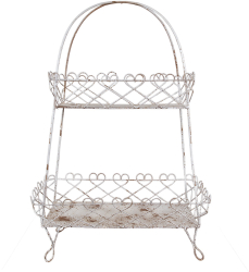Raft 2 cosuri fier alb vintage 47x24x66 cm 