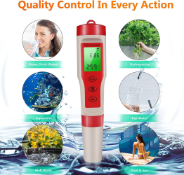 Tester Profesional Calitate Apa 4 in 1 EZ-9908 PH TDS EC Temperatura