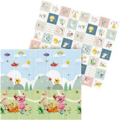 Covor de joaca termic pentru bebelusi si copii XXL Vichema® 200x180x2cm Material XPE de inalta densitate 2 fete Pliabil Impermeabi 
