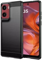 Husa pentru Motorola Moto G05 / E15 - Techsuit Carbon Silicone - Black 