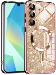 Husa pentru Samsung Galaxy A16 4G / A16 5G - Techsuit Luxury Glitter MagSafe - Rose Gold 