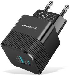 Incarcator Priza GaN USB Type-C 25W - Techsuit CHPD216 - Black 