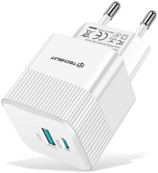 Incarcator Priza GaN USB Type-C 25W - Techsuit CHPD216 - White 