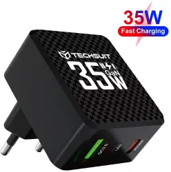 Incarcator Priza GaN USB Type-C 35W - Techsuit CHPD173 - Black 