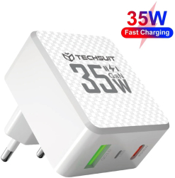Incarcator Priza GaN USB Type-C 35W - Techsuit CHPD173 - White 