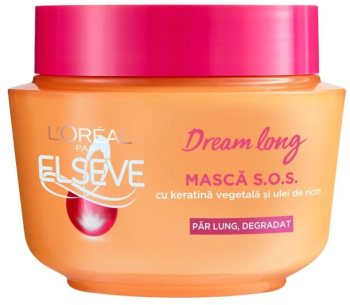 Masca de par L&rsquo Oreal Paris Elseve Dream Long SOS cu Ulei de Ricin 300 ml 