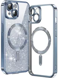 Husa pentru iPhone 13 - Techsuit Luxury Glitter MagSafe - Light Blue