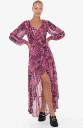 Rochie asimetrica Guess cu imprimeu paisley W3YK48 Roz S INTL 