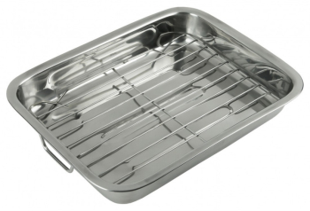 Tava cu manere Kinghoff KH 1377 36 cm Grila detasabila Otel inoxidabil Dreptunghiulara Inox 
