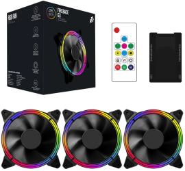 Ventilatoare 1stPlayer COMBO G3 ARGB controller si telecomanda set 3 buc Negru 