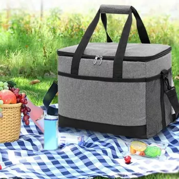 Geanta termoizolanta pentru picnic sau plaja capacitate 16l culoare Gri 