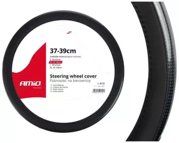 Husa volan negru + carbon lacuit SWC-18-M 37-39cm 