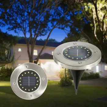 Lampa Solara estetica exterioara de gradina cu 16 LED-uri cu suport scurt 