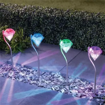 Lampa Solara estetica exterioara de gradina RGB LED tip lampadar 