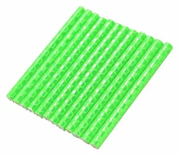 Set 12 ornamente din material reflectorizant pentru spite bicicleta culoare verde 