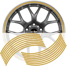 Set 16 inele din autocolant pentru jante culoare Gold Lucios 