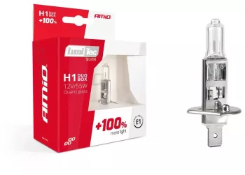 Set becuri cu halogen H1 12V 55W LumiTec SILVER + 100 DUO BOX 