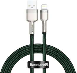 Cablu USB to Lightning 2.4A 480Mbps 1m - Baseus Cafule Series Metal CALJK-A06 - Green 