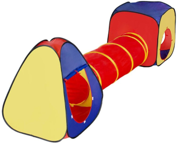 Cort de joaca pentru copii 3 in 1 pliabil tunel legatura 300x80x86 cm poliester geanta transport 