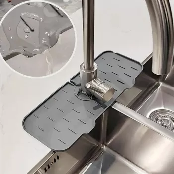 Covoras din silicon anti-picurator pentru lavoare dimensiune 36 5 x 14 cm culoare Gri 