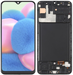 Display Samsung Galaxy A30s A307 Compatibil OLED cu Rama Negru 