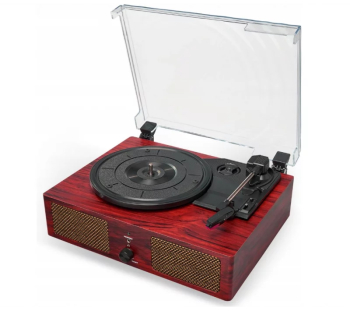 Pick-Up gramofon cu 3 viteze boxe integrate Bluetooth Gonga® Visiniu