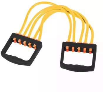 Extensor cu 5 Corzi SIKS pentru Fitness Antrenamente Cauciuc Galben 