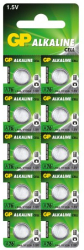 GP LR44/76A/V13GA/A76 1.5v baterie alcalina plata - 10 Bucati Continutul pachetului 1x Blister 