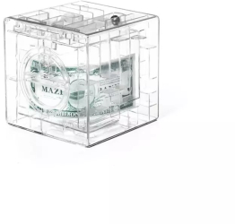 Pusculita amuzanta tip puzzle 9x9 cm Gonga® Transparent 