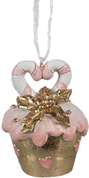 Set 2 ornamente brad Craciun Briosa polirasina multicolora 5x6 cm 