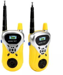 Set 2x statie Walkie Talkie pentru copii semnal pana la 100 m Galben