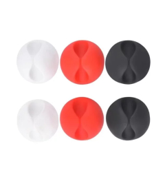 Set 6 Suporturi organizatoare cabluri autoadeziv tip clema Gonga® Multicolor 