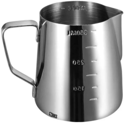 Cana Gradata SIKS® Pentru Lapte Latiera Pentru Spumare Lapte Cappuccino Tip Ulcior Barista Cu Maner 350 ml Otel Inoxidabil 