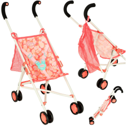 Carucior Pentru Papusi cu geanta Annabell Tip Umbrela Roz 26 cm x 43 cm x 62 cm 