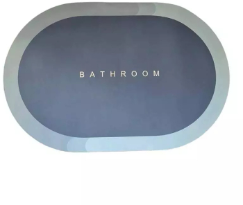 Covor de Baie Antiderapant SIKS Model &bdquo Bathroom&rdquo Oval 90 x 60 cm Bleu 