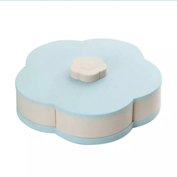 Cutie Smart SIKS Pentru Servire Bomboane Fructe Uscate Alune Gustari Sau Depozitare Bijuterii Forma De Floare Rotativ 5 Compartimente 