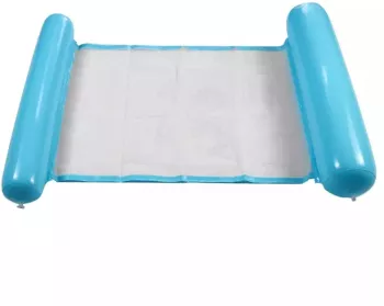 Hamac Gonflabil SIKS Pentru Piscina Mare Cu Plasa PVC + Nailon 110 x 80 cm Albastru - Alb