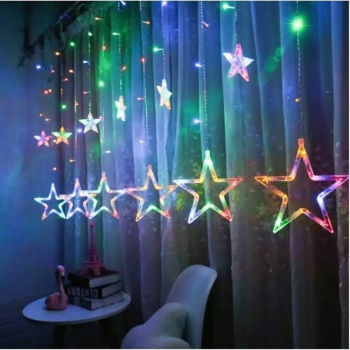 Instalație Crăciun EDAR Perdea Stele Cazatoare Lumini Led 3M Interconectabila 8 Programe Multicolor