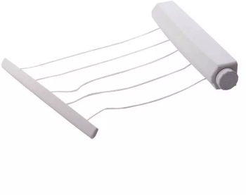 Uscator De Rufe Retractabil SIKS Extensibil 5 Sfori De 3 75 Metri Lungime Cu Montare Pe Perete Alb 